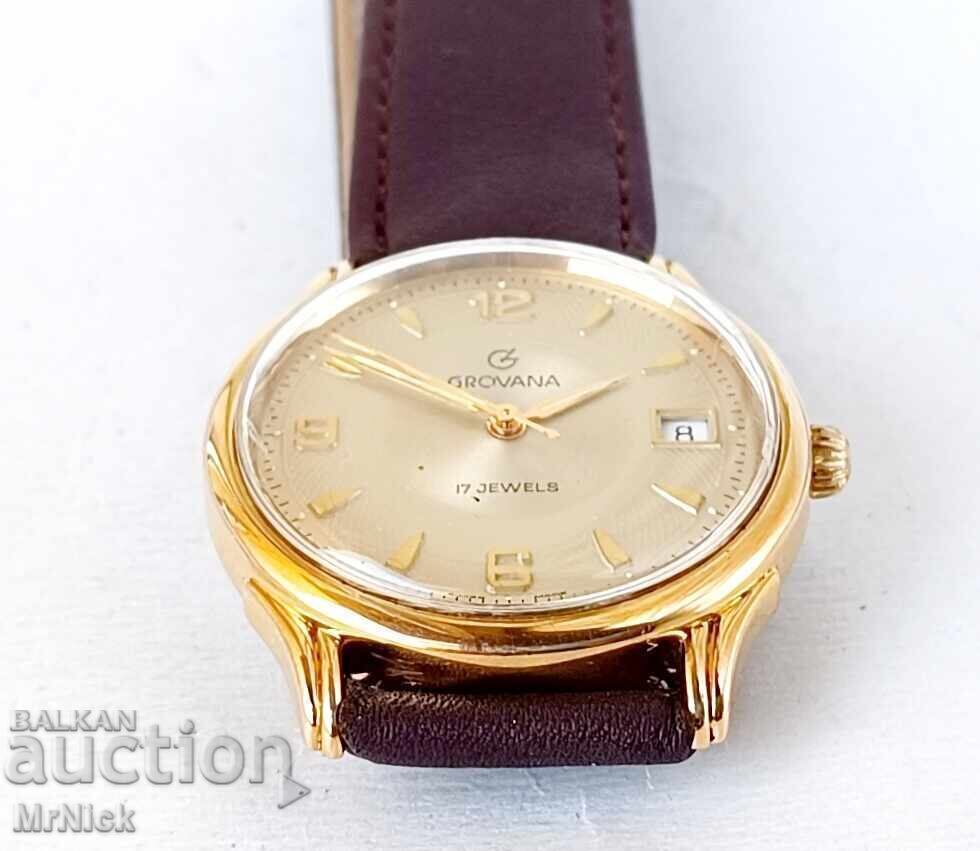 Delivery of Grovana 17j - gold-plated Swiss mechanical watch