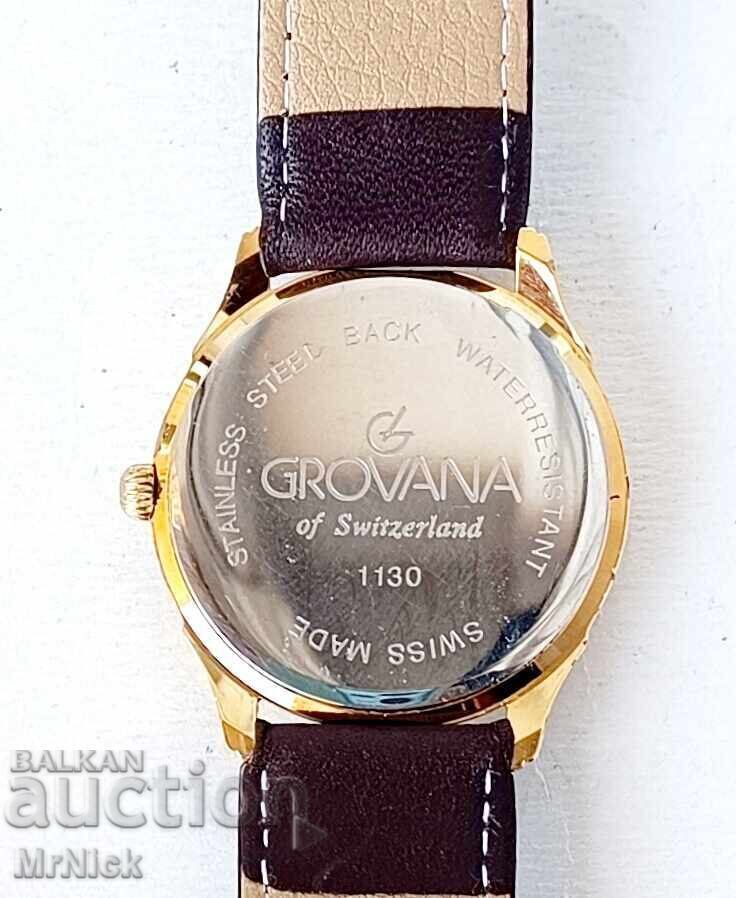 Grovana 17j - gold-plated Swiss mechanical watch - 7