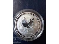 2 oz. silver 2 dollars Australia Year of the Rooster 2015