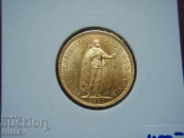 20 Korona 1897 Hungary (20 Korona Ungaria) - AU+ (gold) - 7