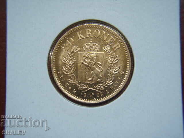 Delivery of 20 Kronеr 1902 Norway (20 kroner Norway) - AU/Unc (gold) Delivery of 20 Kronеr 1902 Norway (20 kroner Norway) - AU/Unc (gold)