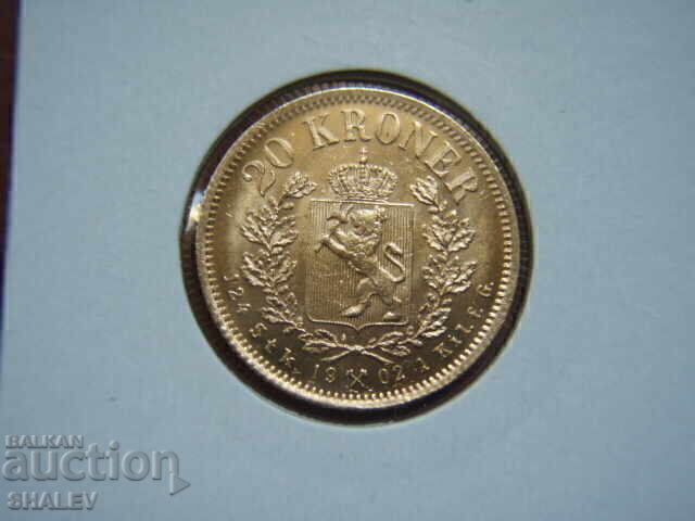 20 Kronеr 1902 Norway (20 kroner Norway) - AU/Unc (gold) 20 Kronеr 1902 Norway (20 kroner Norway) - AU/Unc (gold)