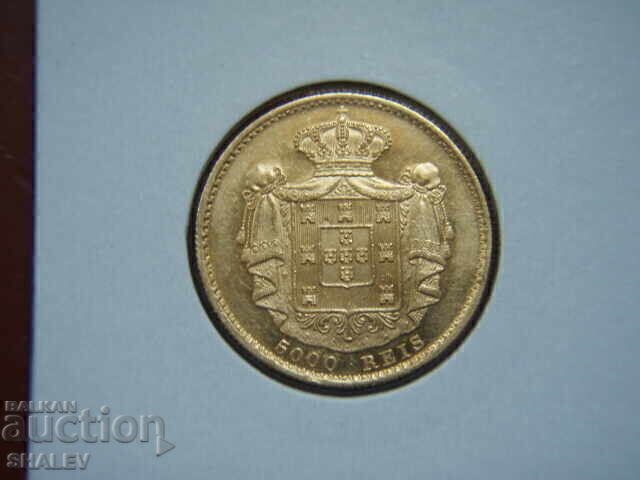 5000 Reis 1869 Portugal - AU+ (gold) with price 2399.89 BGN | € 1227.04