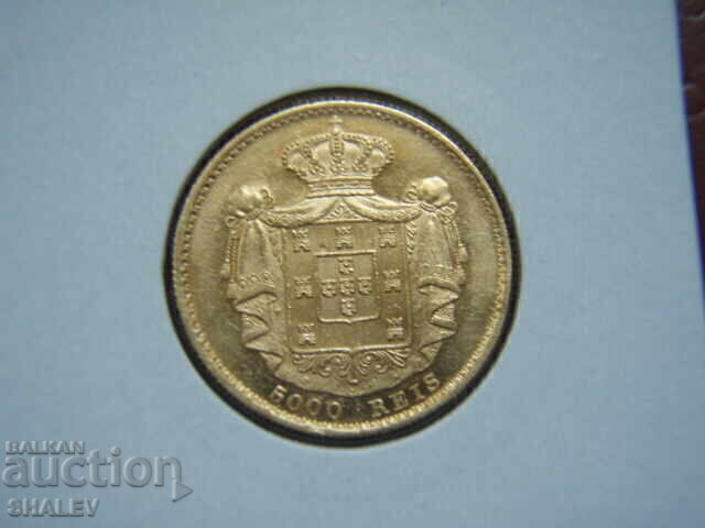 Delivery of 5000 Reis 1869 Portugal - AU+ (gold)