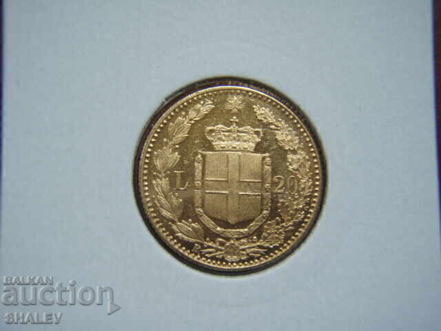 20 Lire 1889 Italia (20 liri Italiya) - AU/Unc (aur) cu preț € 1099.89 | 2151.20 BGN