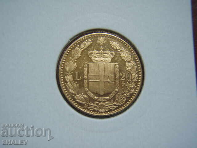 Livrarea 20 Lire 1889 Italia (20 liri Italiya) - AU/Unc (aur)