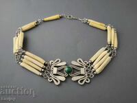 Handmade necklace Buffalo bone Native American tribes