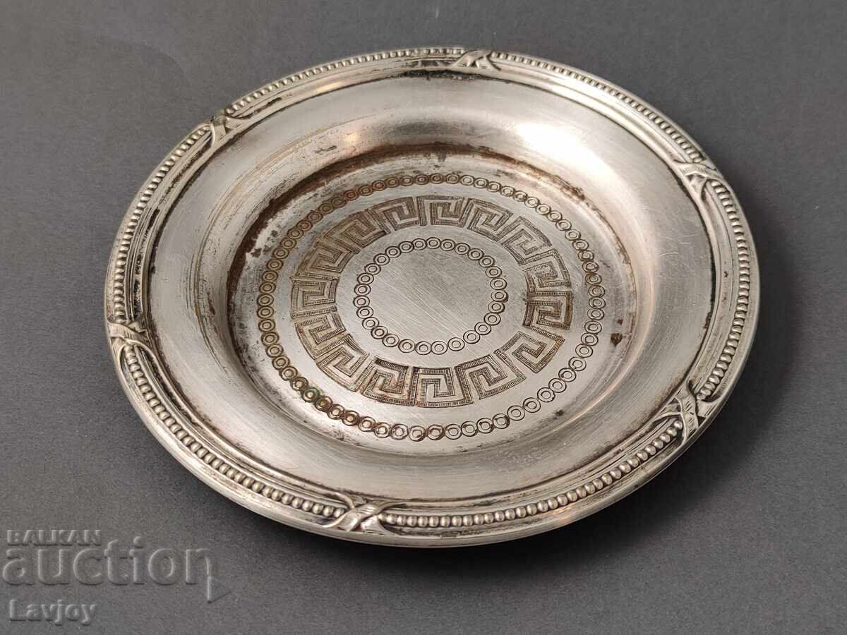 Silver-plated old plate Greek motifs with price 60.00 BGN | € 30.68