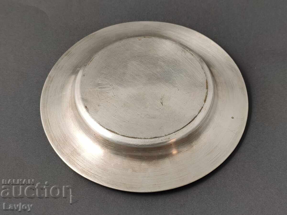 Silver-plated old plate Greek motifs - 5