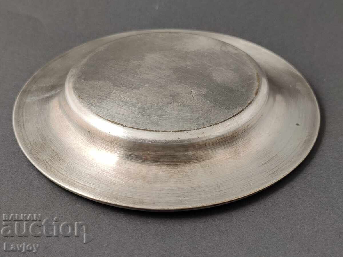 Silver-plated old plate Greek motifs - 6