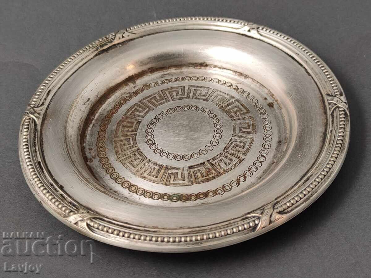 Silver-plated old plate Greek motifs - 7