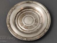 Silver-plated old plate Greek motifs