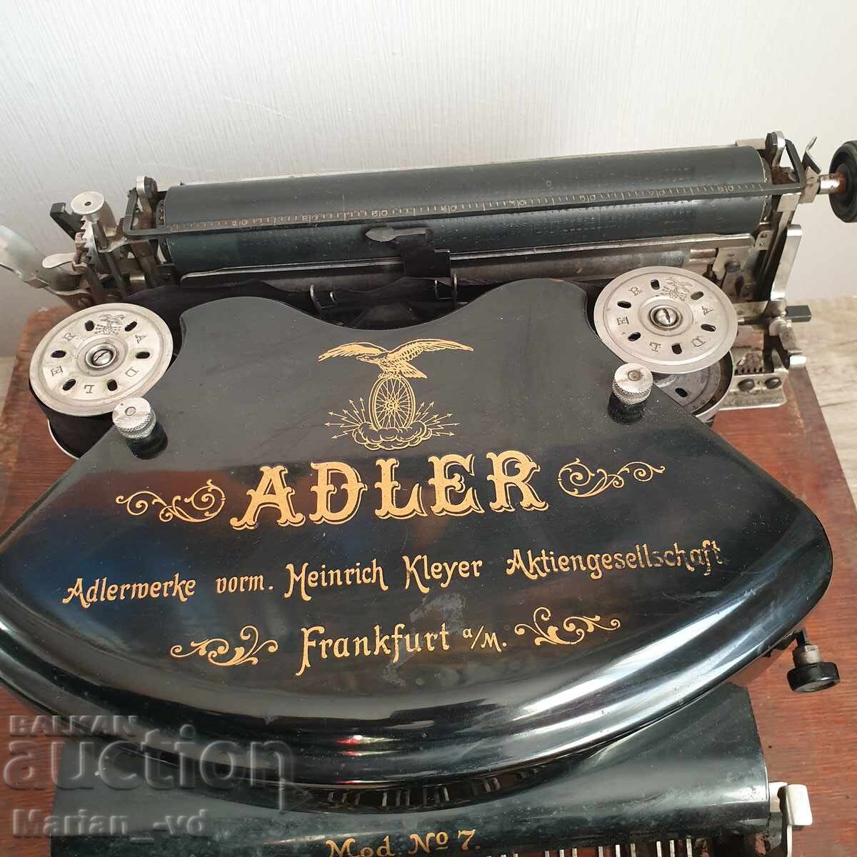 Auction Portable German typewriter from 1910 Adler model No. 7 Auction Portable German typewriter from 1910 Adler model No. 7