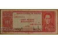 100 BOLIVIAN PESOS 1962, Bolivia