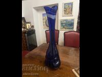 Vaza sticla albastru cobalt inaltime 54 cm