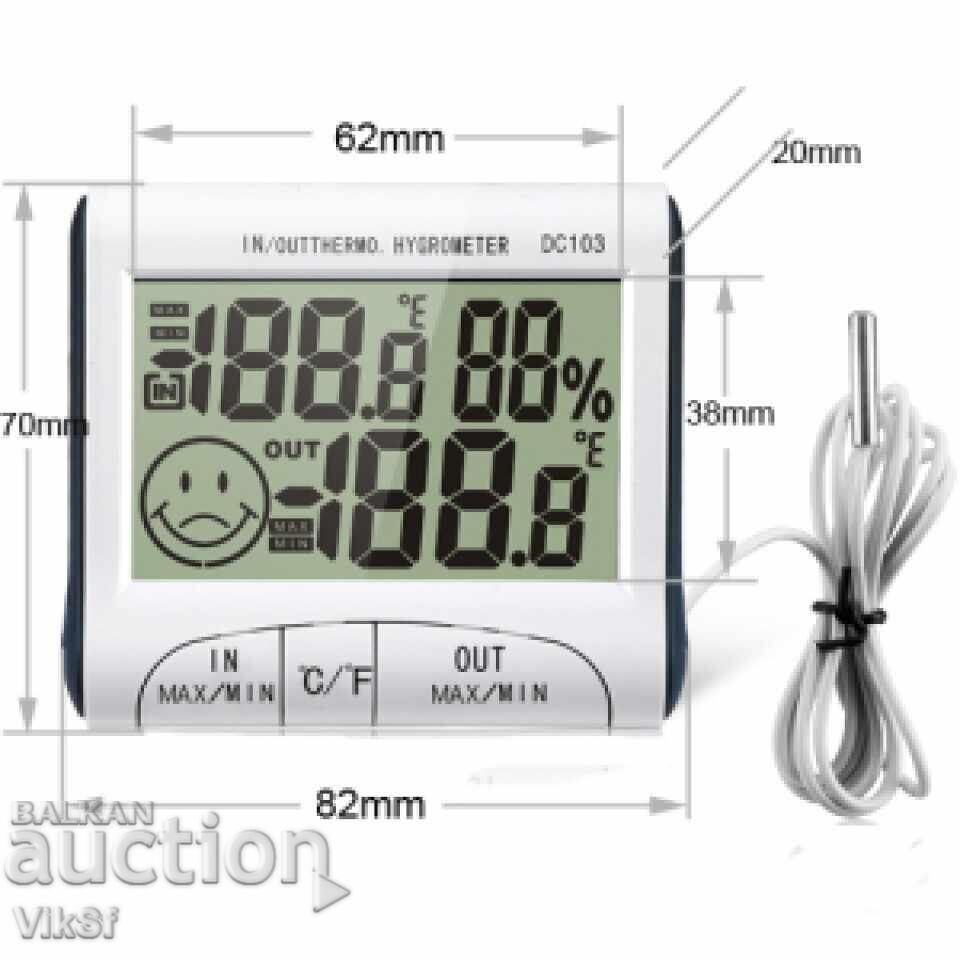 Thermometer + hygrometer - outdoor and indoor temperature dc 103 with price 15.50 BGN | € 7.93 Thermometer + hygrometer - outdoor and indoor temperature dc 103 with price 15.50 BGN | € 7.93
