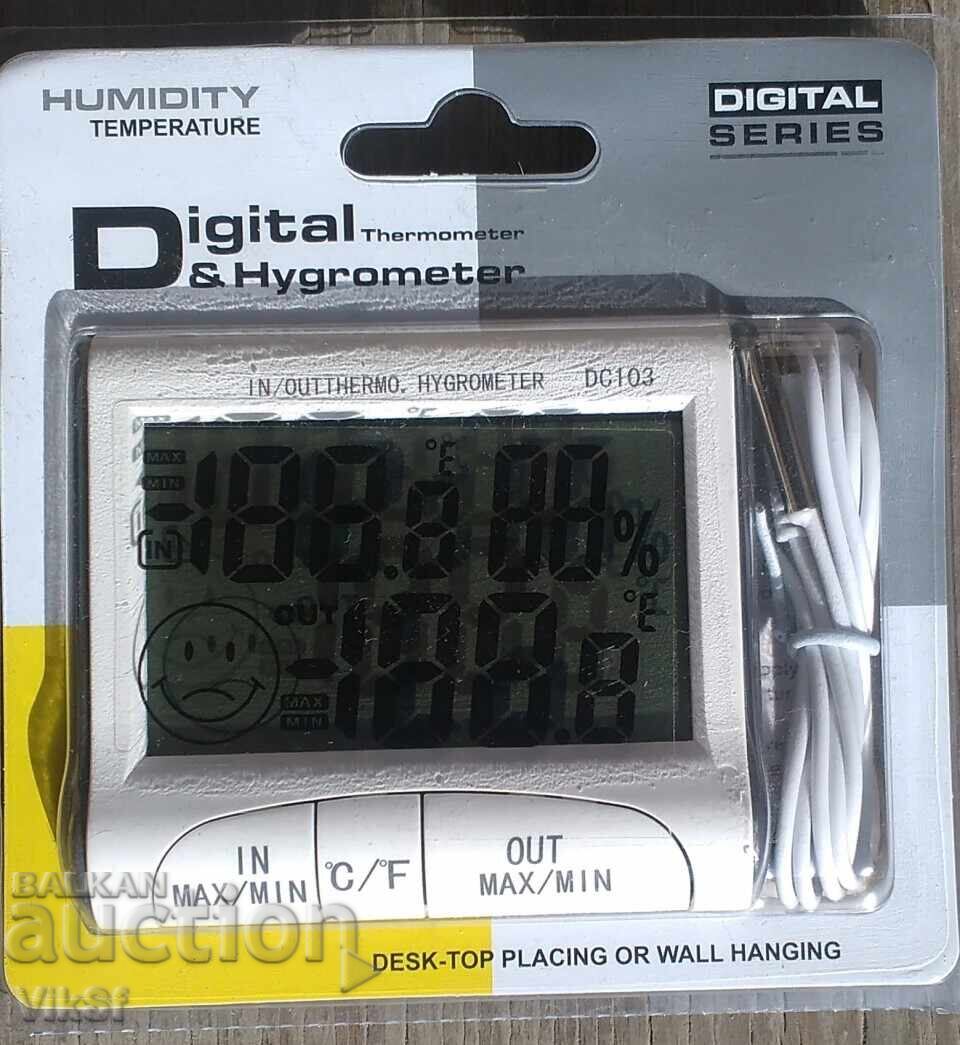 Auction Thermometer + hygrometer - outdoor and indoor temperature dc 103 Auction Thermometer + hygrometer - outdoor and indoor temperature dc 103