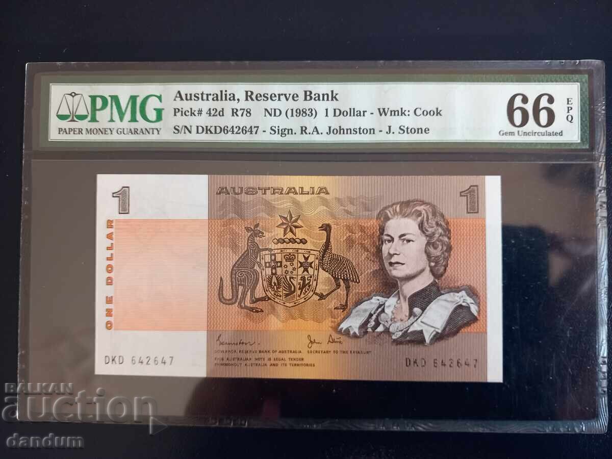 1 Dollar Australia 1983 PMG 66 1 Dollar Australia 1983 PMG 66