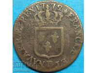 France 1 salt 1772 Louis XV copper