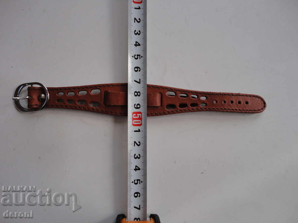 Auction  Openwork leather chain watch strap 26