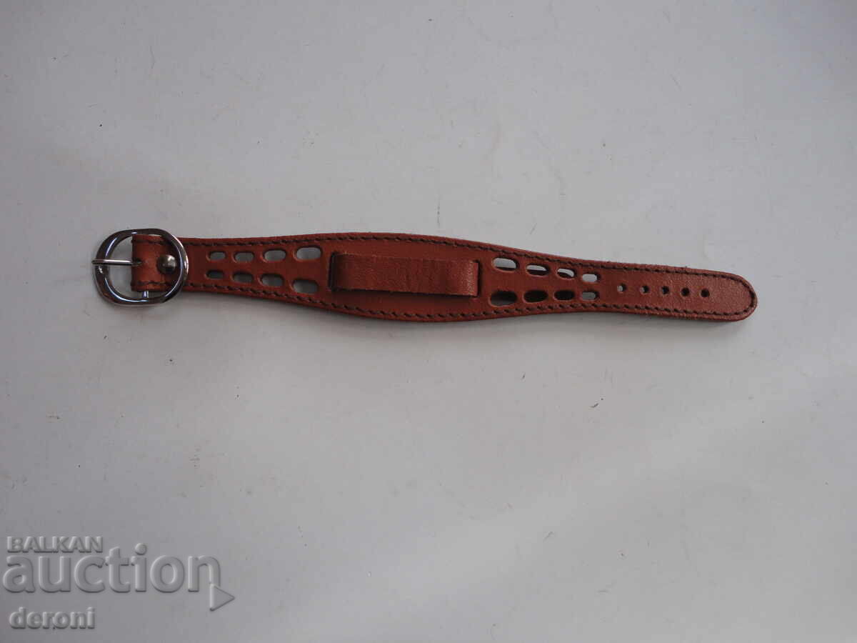 Openwork leather chain watch strap 26 - 6