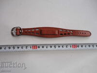 Openwork leather chain watch strap 26