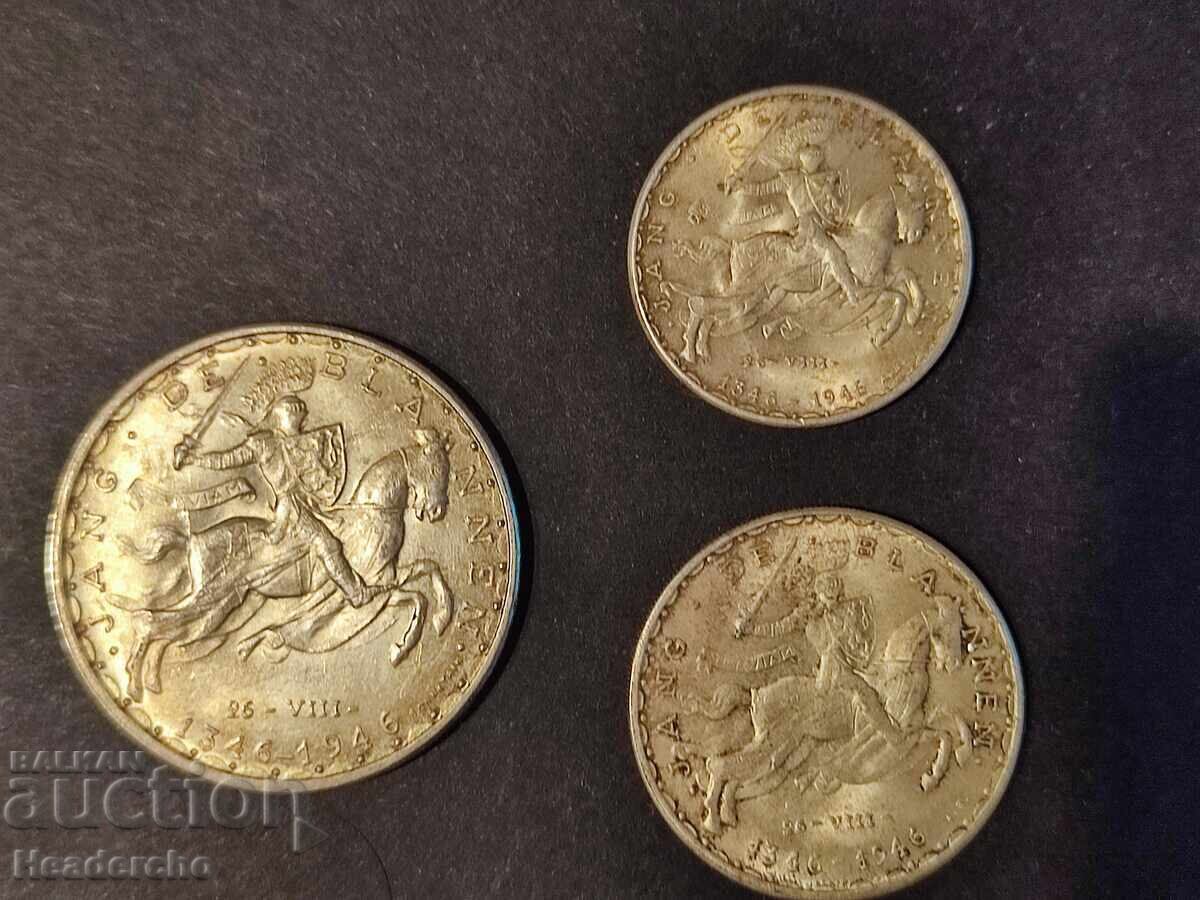 Lot de 20, 50 și 100 de franci Luxemburg 1946. argint cu preț 315.00 BGN | € 161.06 Lot de 20, 50 și 100 de franci Luxemburg 1946. argint cu preț 315.00 BGN | € 161.06