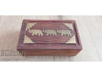 Wooden box with brass fittings for connoisseurs, excellent