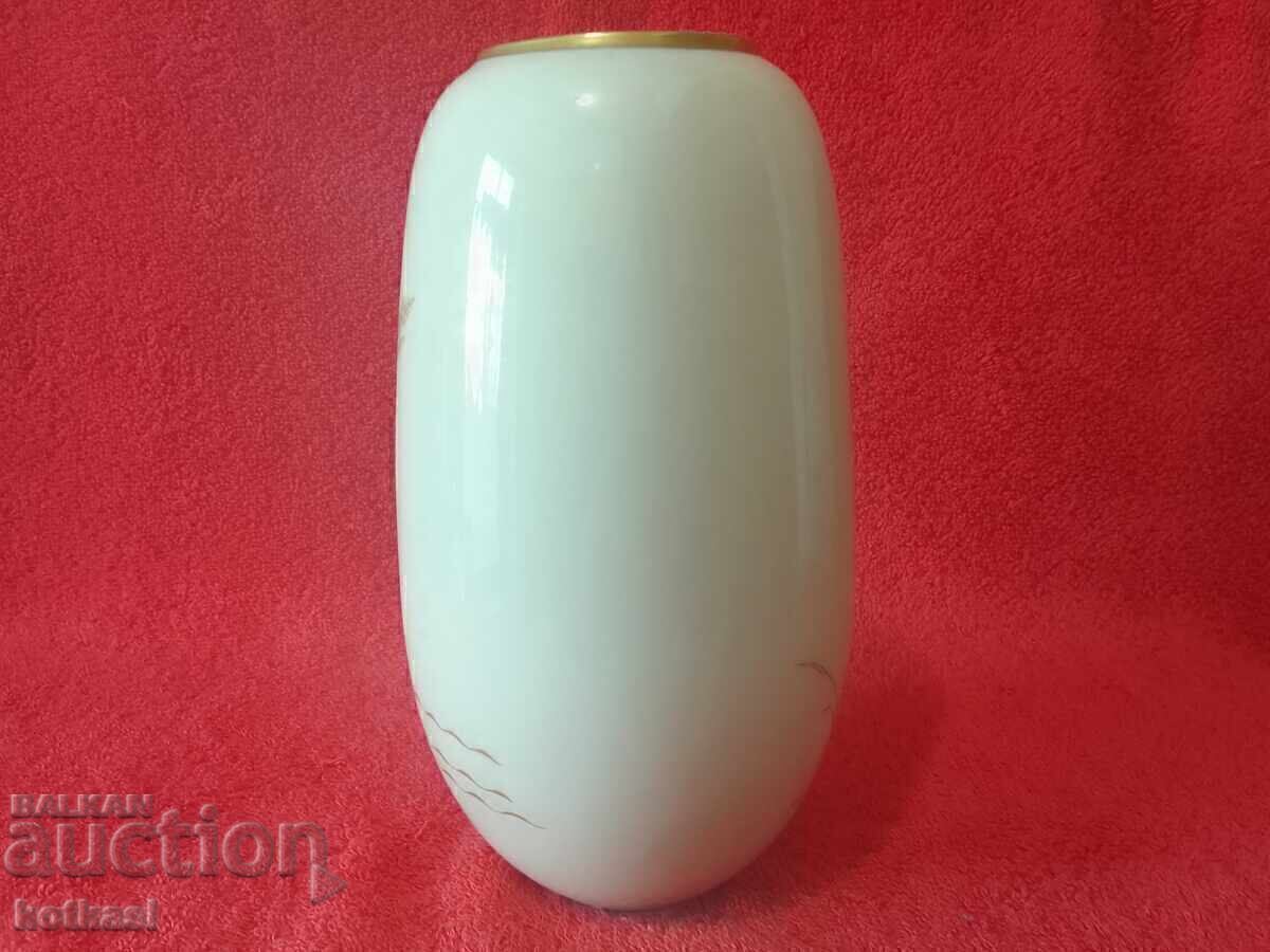 Old porcelain Vase JAEGER Bavaria gilded Bird Drawing - 5 Old porcelain Vase JAEGER Bavaria gilded Bird Drawing - 5