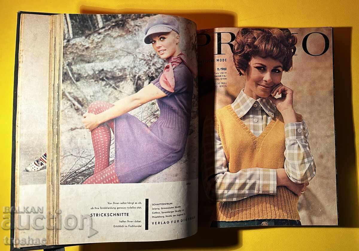 Old Folder with Fashion Magazines Pramo 15 pcs. 1968 Old Folder with Fashion Magazines Pramo 15 pcs. 1968