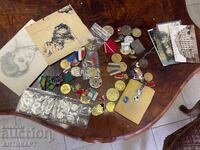 Bulgarian and other medals signs cards coins drawings