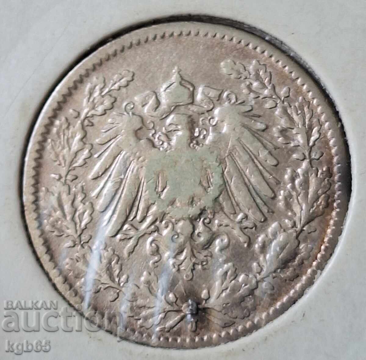 1/2 mark 1905 Germany with price 13.65 BGN | € 6.98