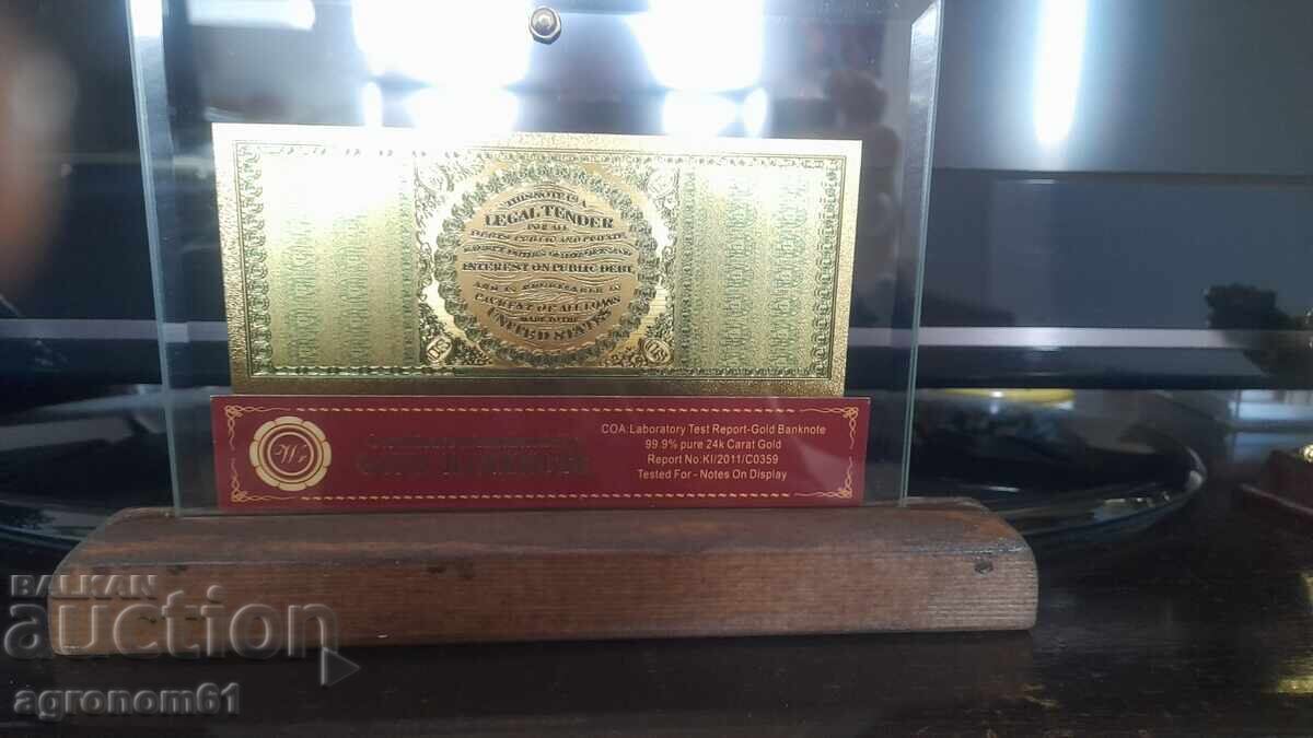 Souvenir gold banknotes 100 dollars 1882 in a stand - 7 Souvenir gold banknotes 100 dollars 1882 in a stand - 7
