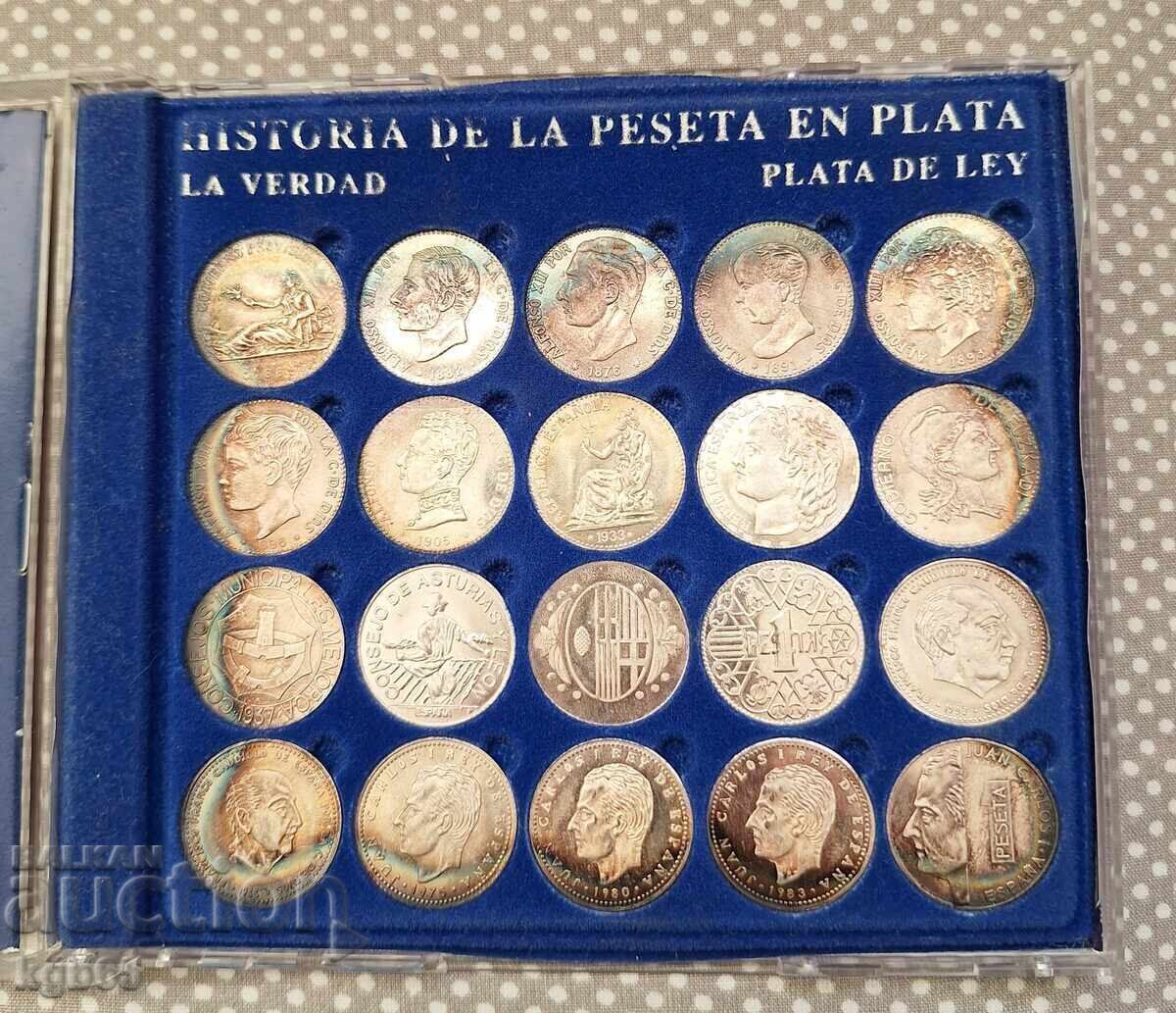 Set of silver pesetas 2002 with price 224.65 BGN | € 114.86