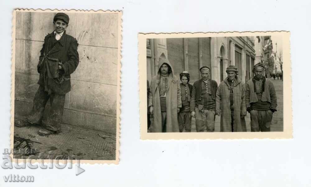 Burgas street types circa 1940 2 original photos