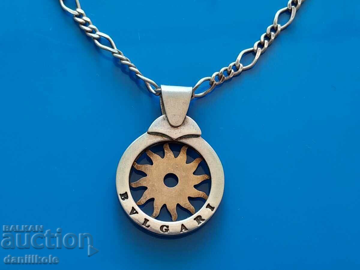 Аукцион *$*Y*$* СРЕБЪРЕН ЛАНЕЦ BVLGARI БУЛГАРИ СЛЪНЦЕ СУПЕР *$*Y*$*