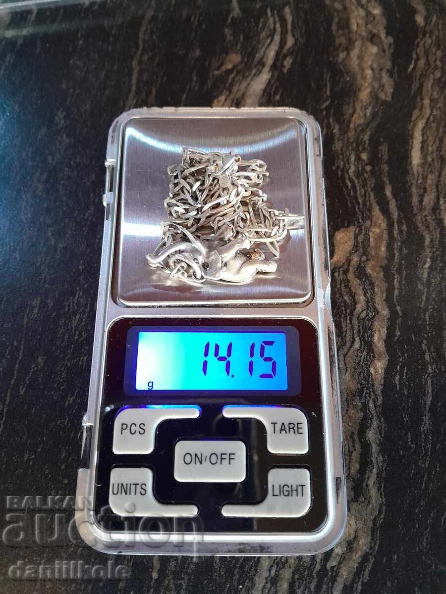 *$*Y*$* SILVER CHAIN WITH 3D ELEPHANT PENDANT - EXCELLENT *$*Y*$* - 7 *$*Y*$* SILVER CHAIN WITH 3D ELEPHANT PENDANT - EXCELLENT *$*Y*$* - 7