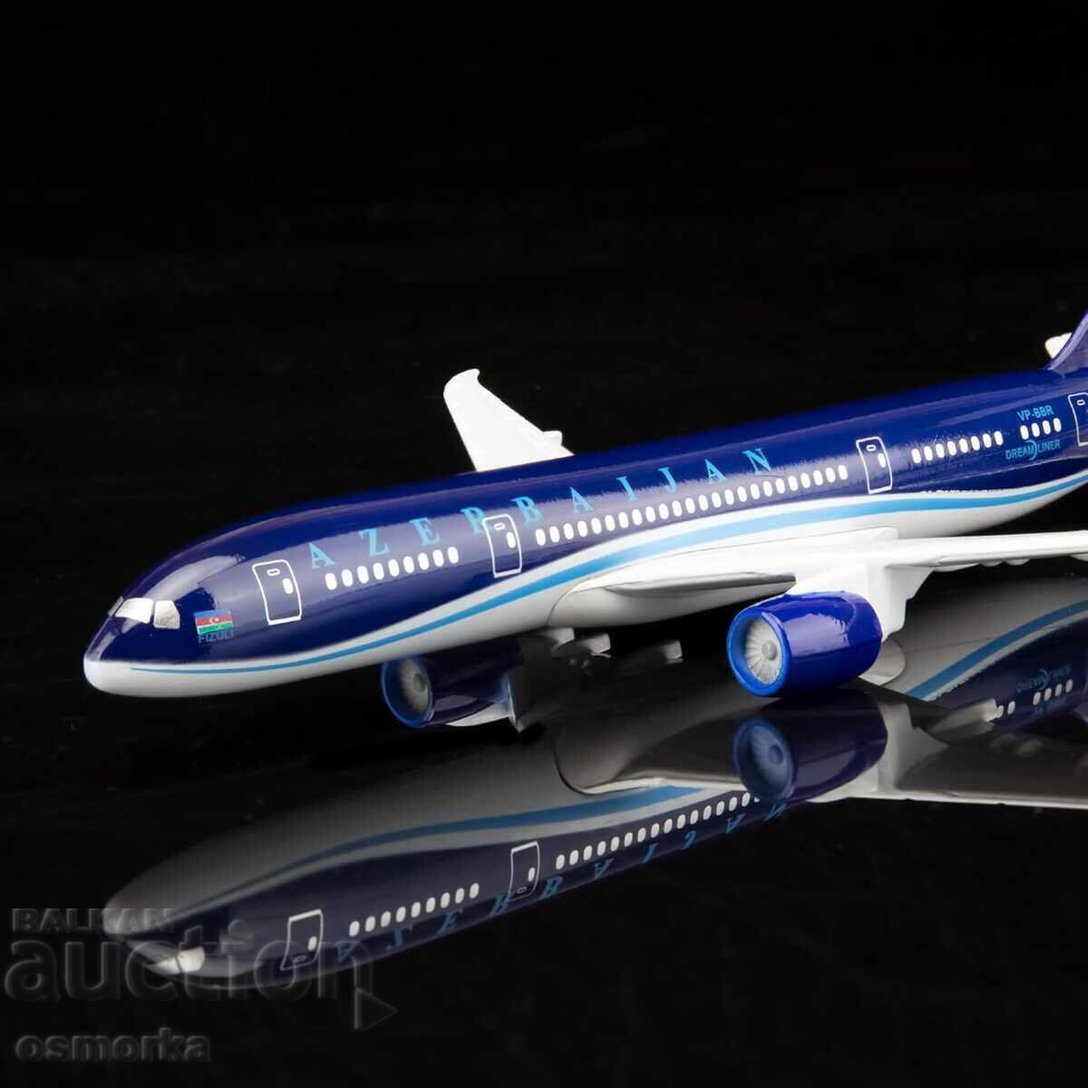 Livrarea Machetă de model de avion Boeing 787 Cutie de căptușeală metalică Azerbaidjan Livrarea Machetă de model de avion Boeing 787 Cutie de căptușeală metalică Azerbaidjan