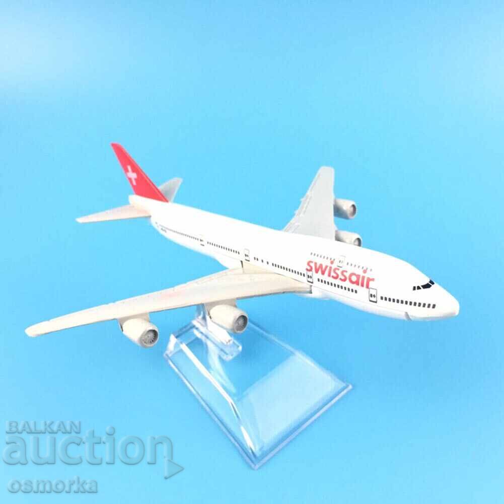 Boeing 747 airplane model mockup Swiss Air metal liner Boeing 747 airplane model mockup Swiss Air metal liner
