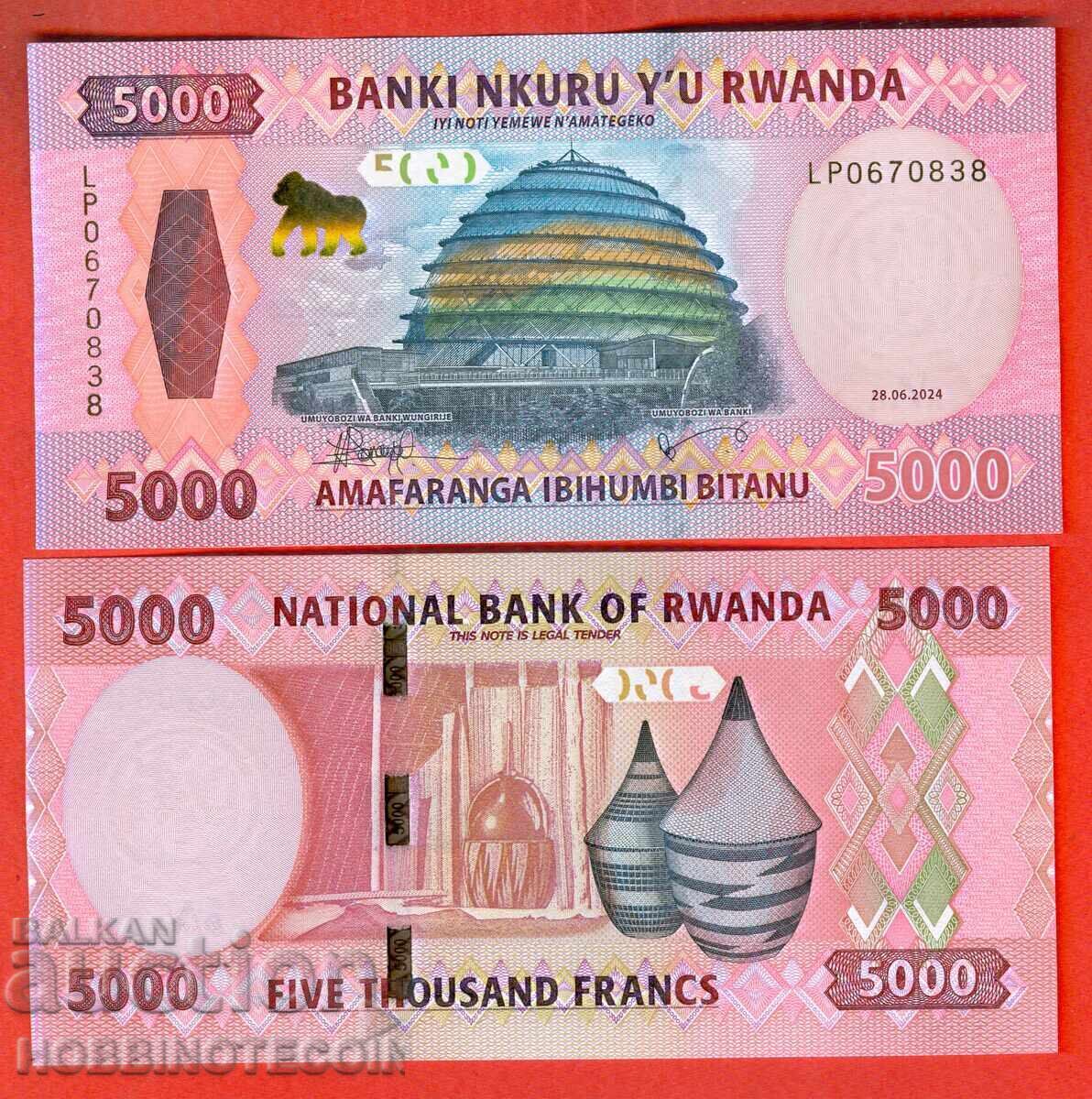 RWANDA RWANDA 5000 5 000 Francs issue 2024 NEW UNC RWANDA RWANDA 5000 5 000 Francs issue 2024 NEW UNC