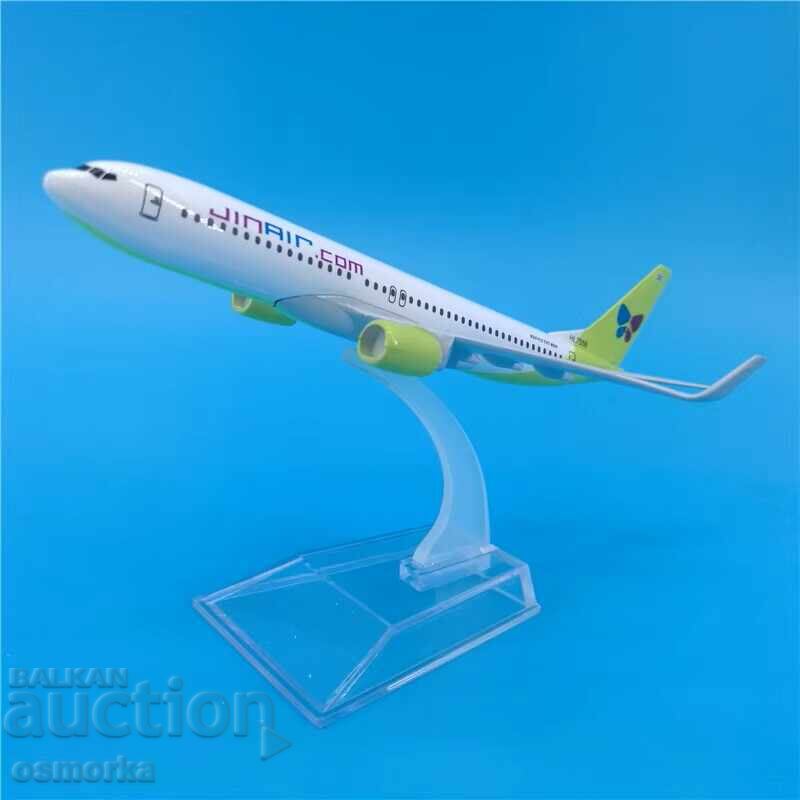 Boeing 737 airplane model Jin Air metal low-flying aircraft with price 32.00 BGN | € 16.36 Boeing 737 airplane model Jin Air metal low-flying aircraft with price 32.00 BGN | € 16.36