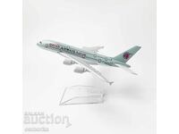 Airbus 380 airplane model mockup Qatar Airways metal travel