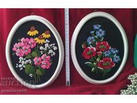 "Flori" broderie manuală frumoasă goblenuri