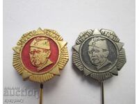 Two Yugoslavia Tito badges in military uniform, two badges