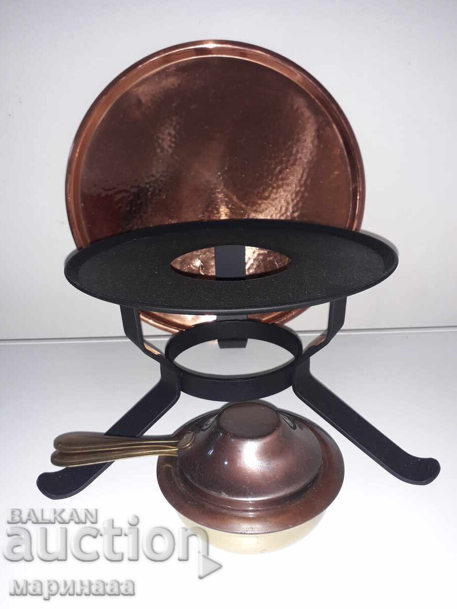 STOVE WITH COPPER TRAY. SET