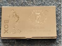 Metal business card holder with the inscription Hungarian Boxing Association