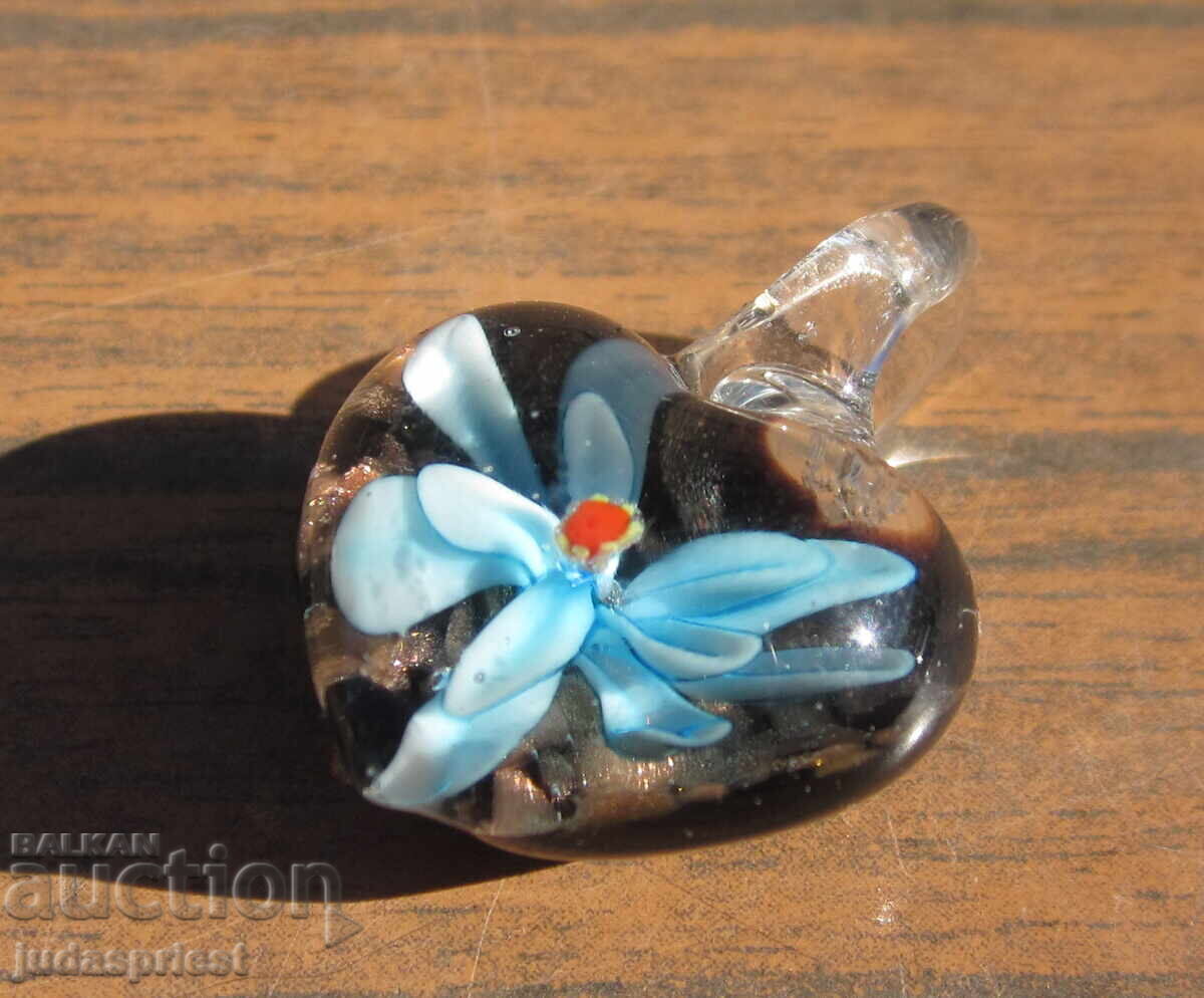 Δημοπρασία Γυάλινο μενταγιόν κόσμημα με λουλούδι από γυαλί Murano