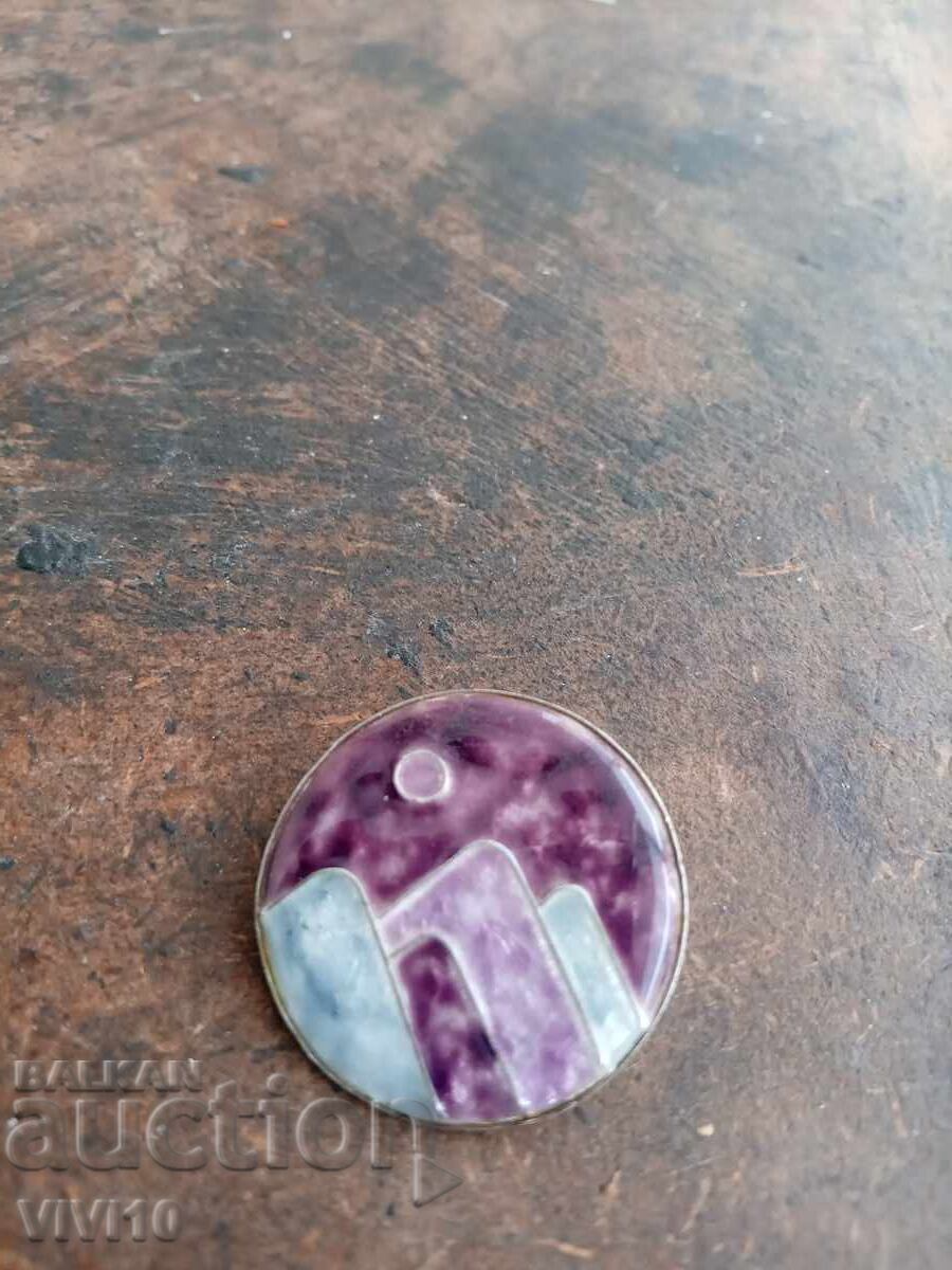 Antique porcelain brooch Antique porcelain brooch