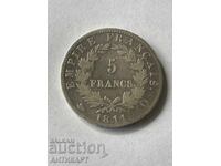 Silver Coin 5 Francs Napoleon 1811 Q France