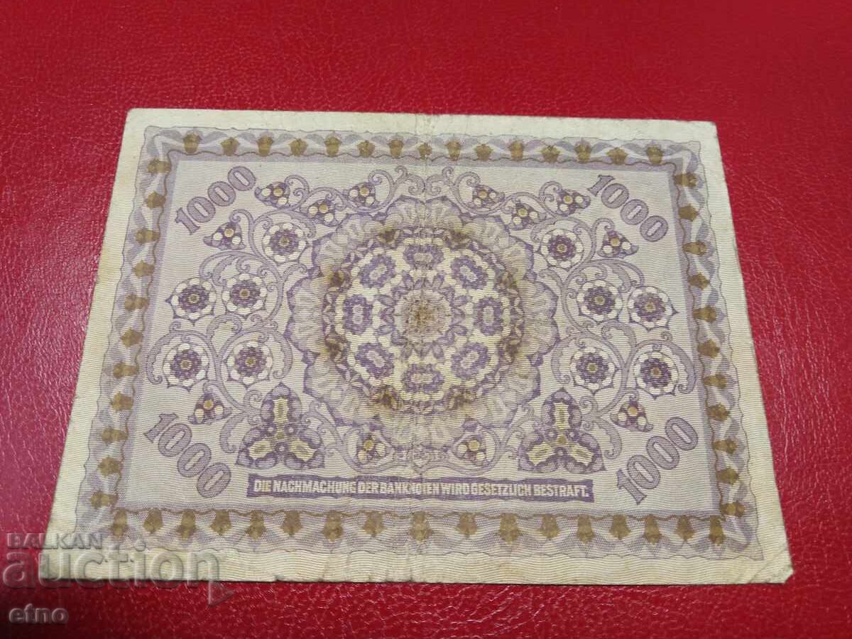1000 ΚΡΟΝΙ 1922 ΑΥΣΤΡΙΑ, τραπεζογραμμάτιο με τιμή 10.00 BGN | € 5.11 1000 ΚΡΟΝΙ 1922 ΑΥΣΤΡΙΑ, τραπεζογραμμάτιο με τιμή 10.00 BGN | € 5.11